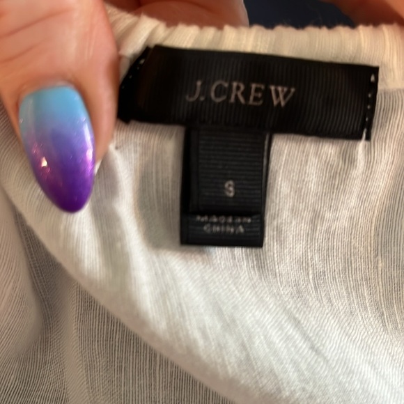 J Crew Dress CoverUp White w Pompoms Linen Blend Embroidered Trim Size Small - Picture 8 of 11